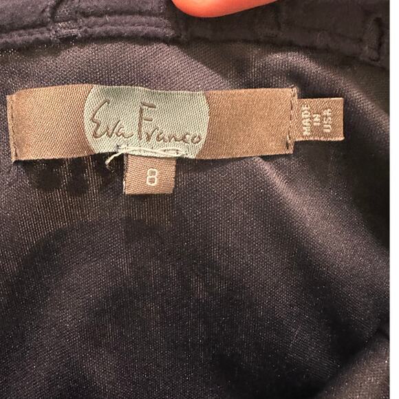 Eva Franco Anthropologie Asymmetrical Flamenco Midi Skirt Navy White, size 8 - Picture 3 of 11